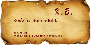 Koós Bernadett névjegykártya