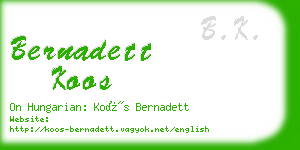 bernadett koos business card